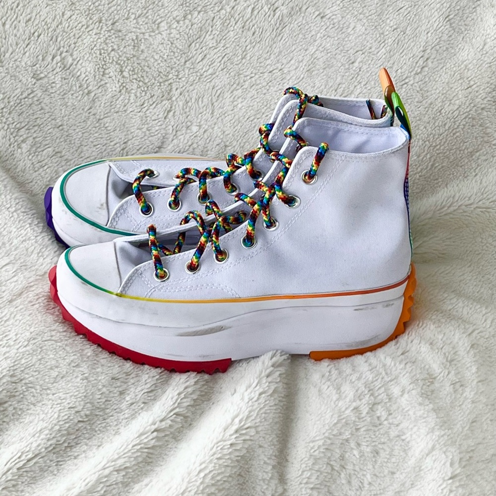 EUC Converse Chuck Taylor Pride Run Star High Hike Sneakers Size 7 Woman/5.5 Men - Picture 6 of 16